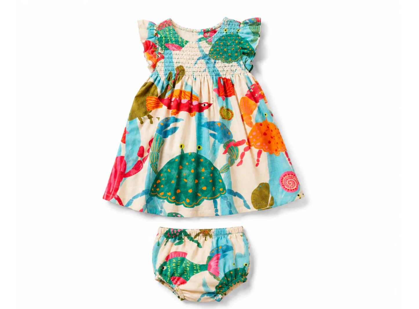 Under the Sea Smocked Olive Set