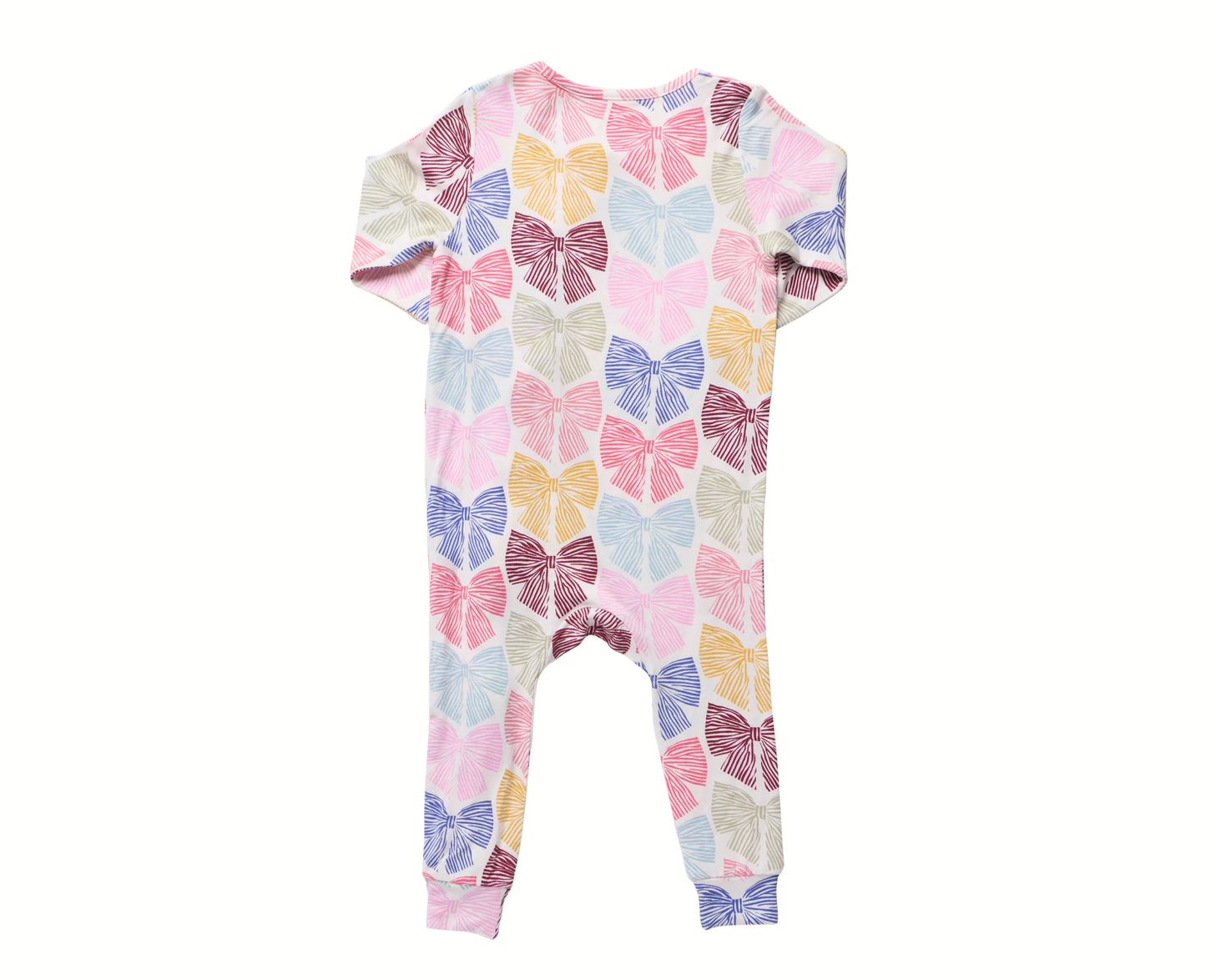 Baby Girls Ruffle Bamboo Romper - Bright Multi Bows