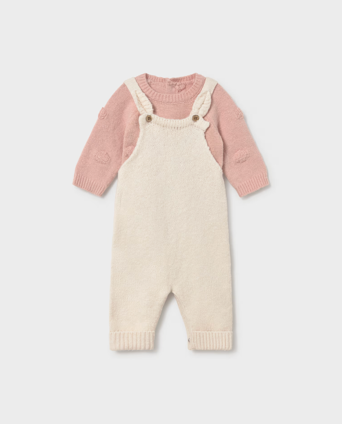 Pink Dot Sweater and Dungaree Set