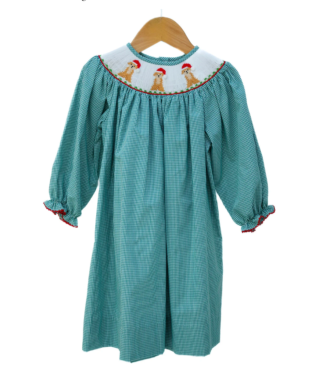 Santa Dogs Smocked Helen Dress