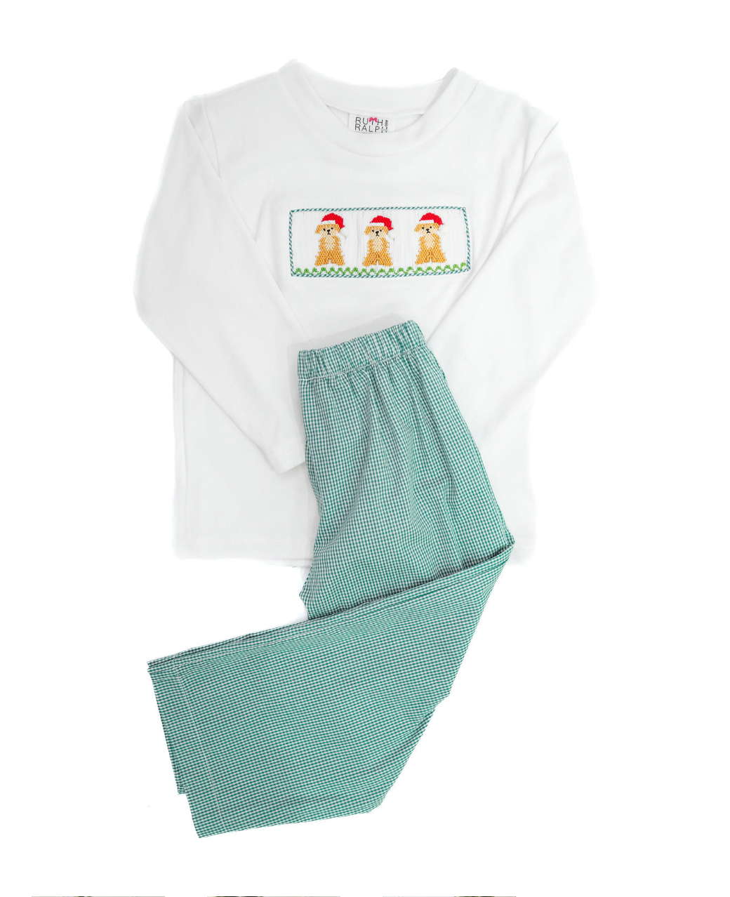 Smocked Santa Dogs T-Shirt and Pants Set