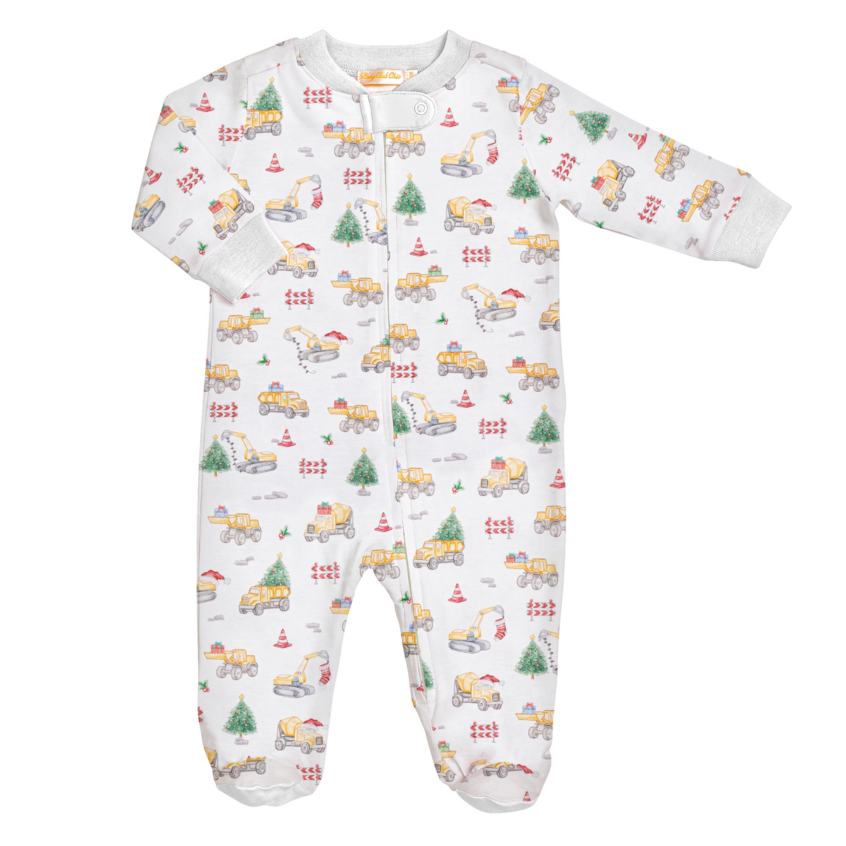 Jingle Trucks Zipped Footie
