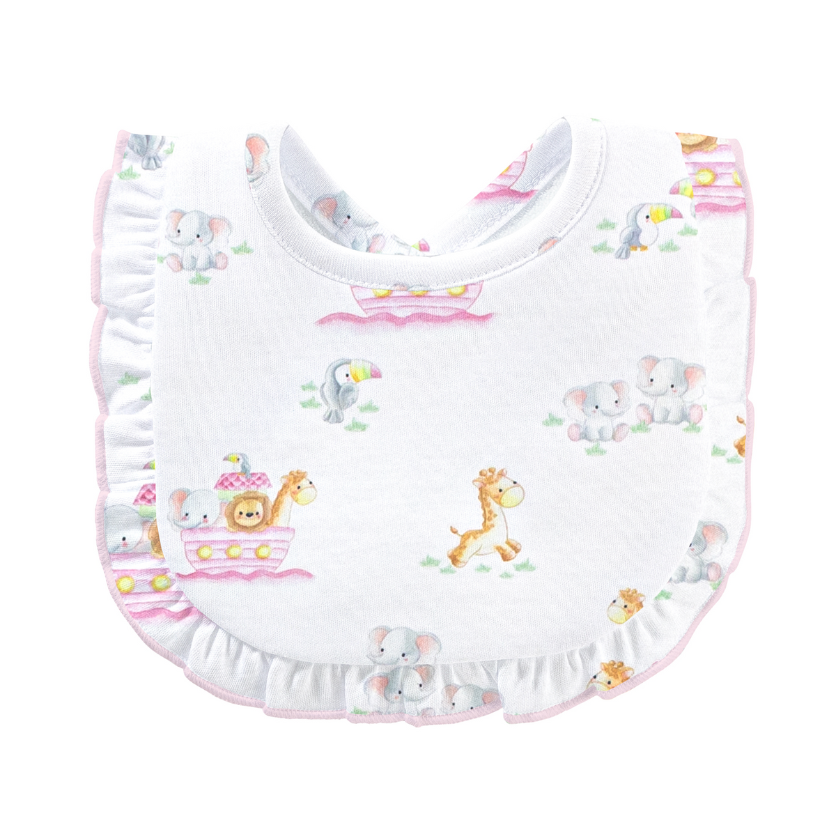 Noah's Ark Ruffle Bib