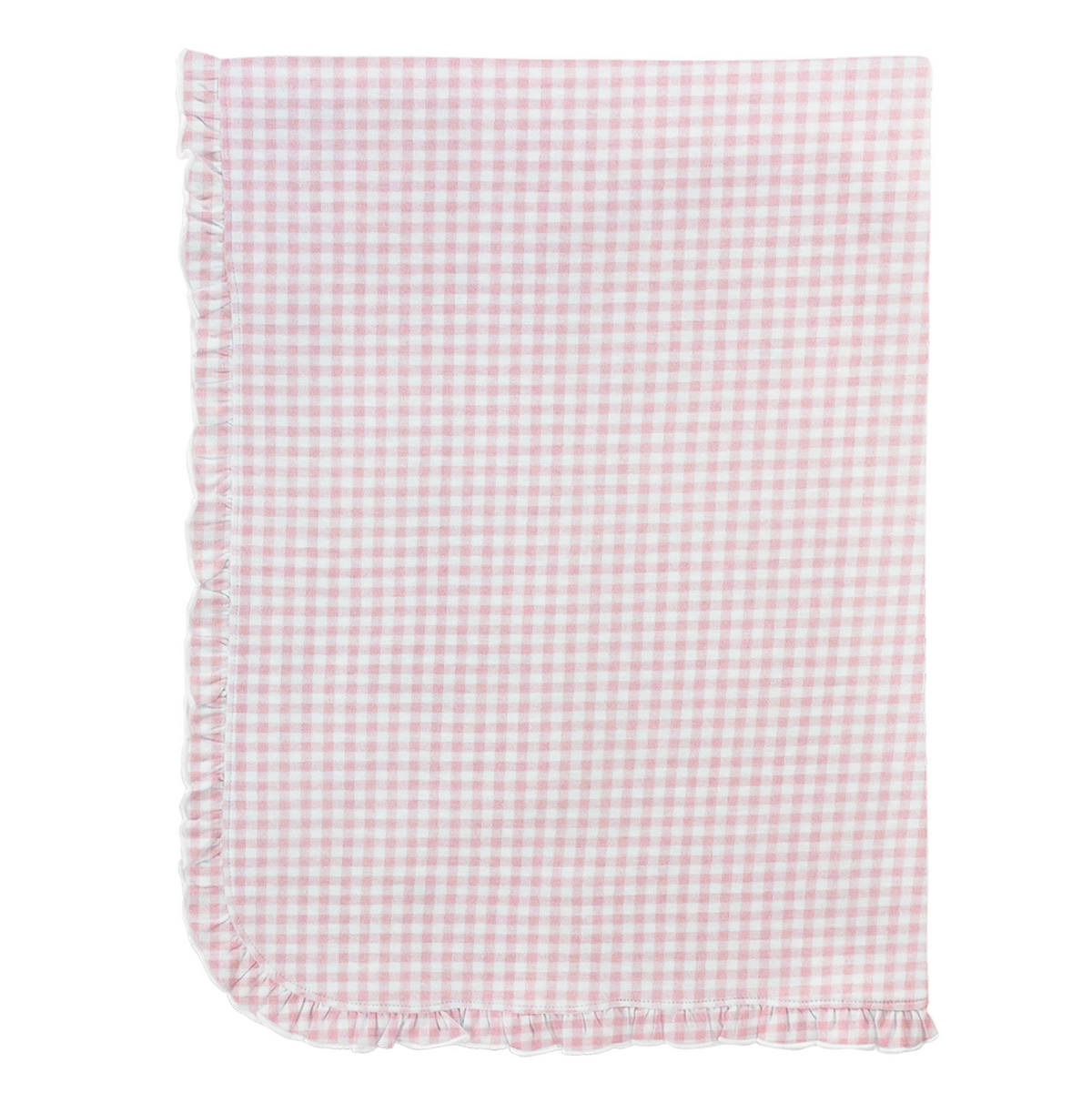 Pink Check Ruffle Blanket