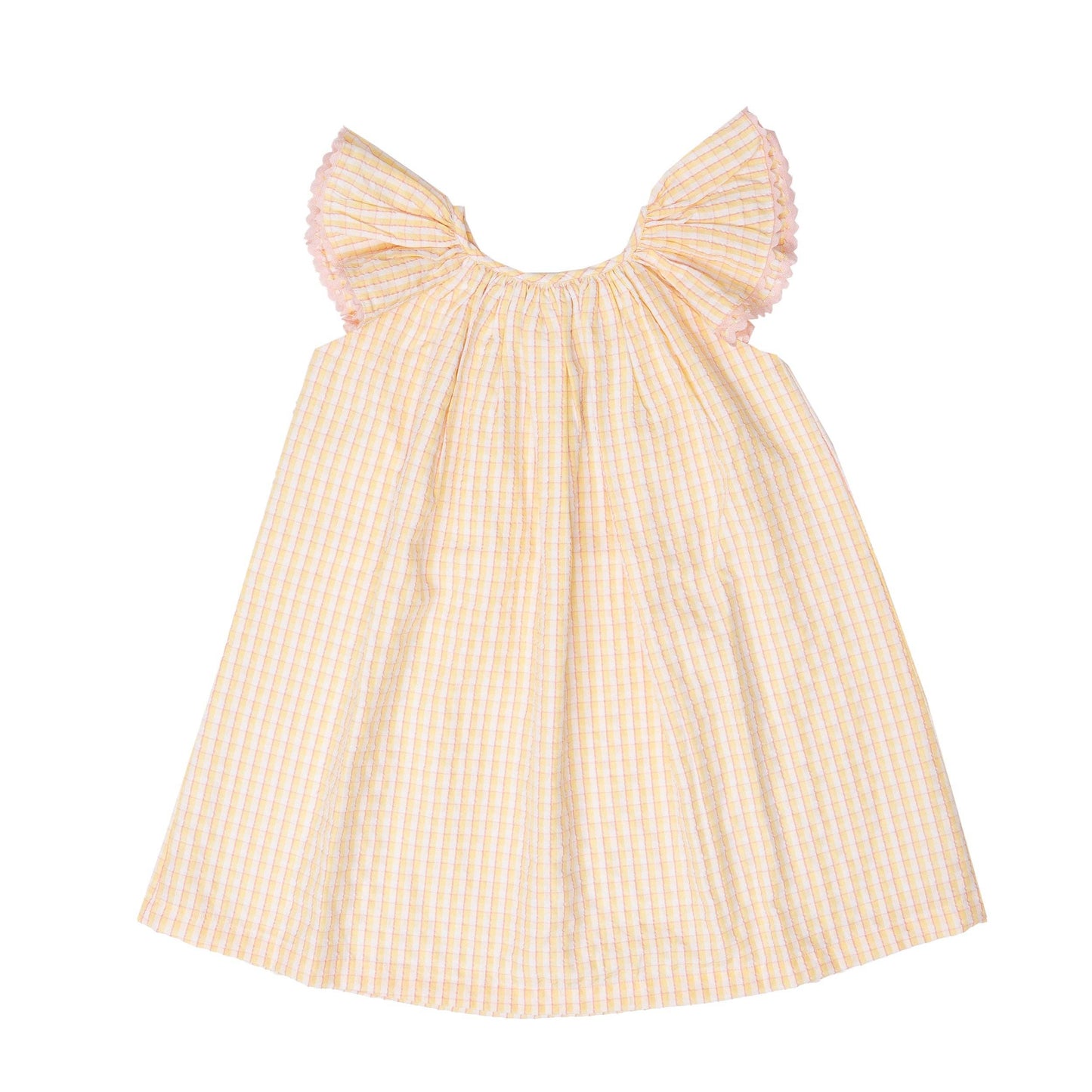 Judith Yellow Pink Check Dress