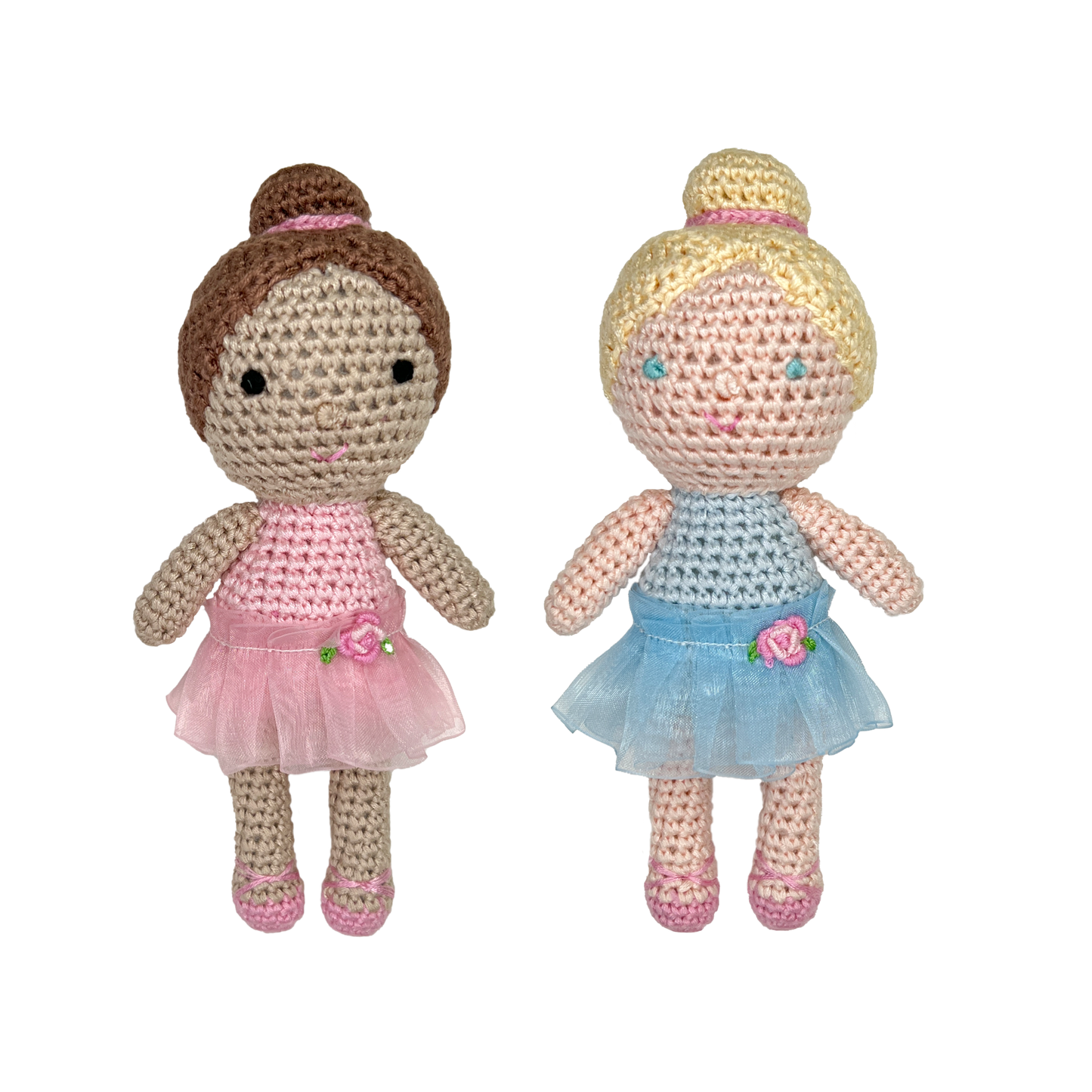 Ballerina Bamboo Crochet Rattle - 2 Colors!