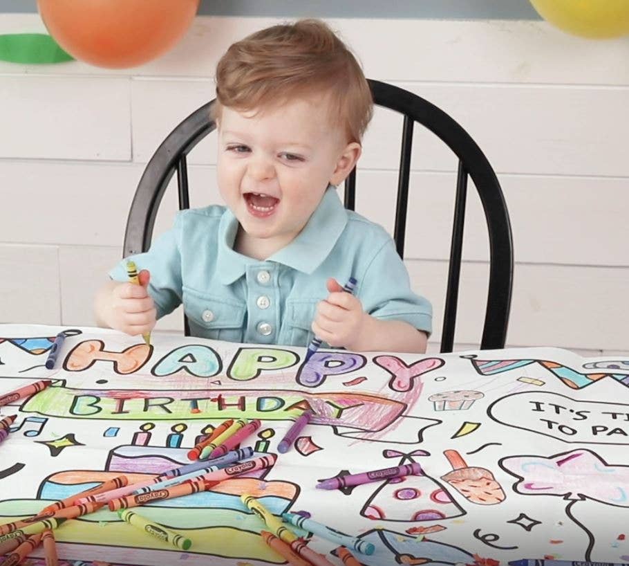 Happy Birthday Coloring Banner | Paper Tablecloth