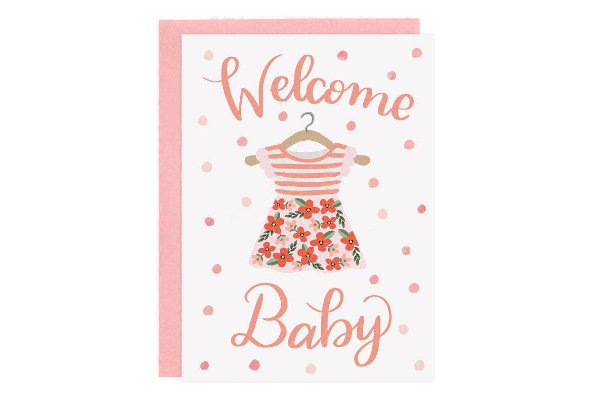 Welcome Baby Card - Pink or Blue