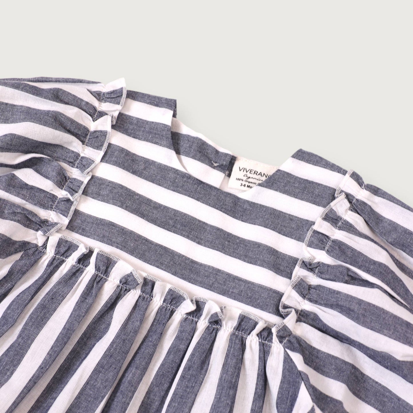 Blue Stripe Puff Sleeve Baby Bubble