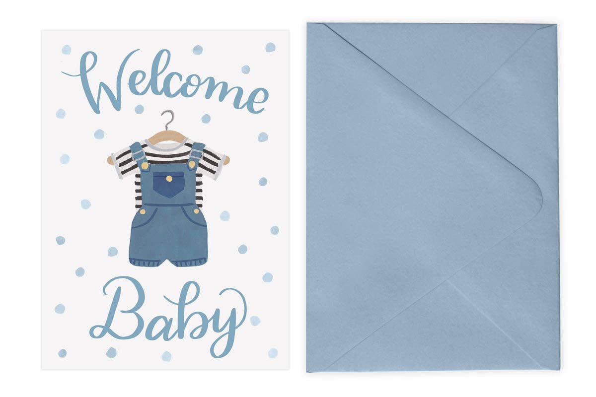Welcome Baby Card - Pink or Blue