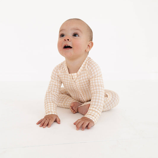 Sandstone Gingham Bamboo Sleeper