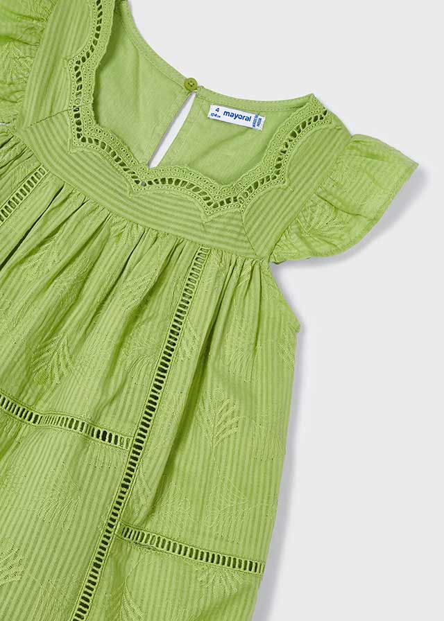 Embroidered Dress - Apple Green or Pomegranate Red