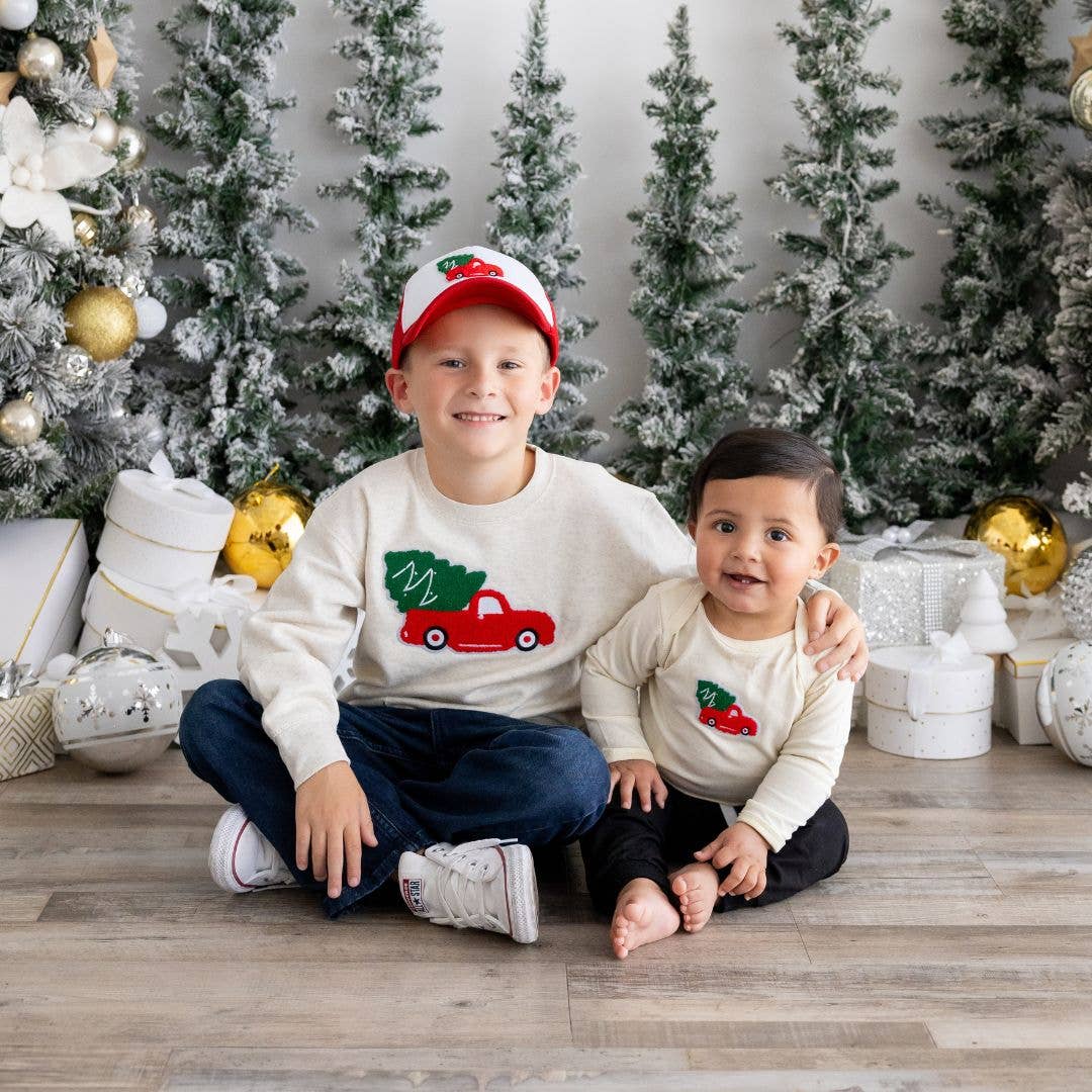 Sweet Wink Christmas Truck Long Sleeve Bodysuit
