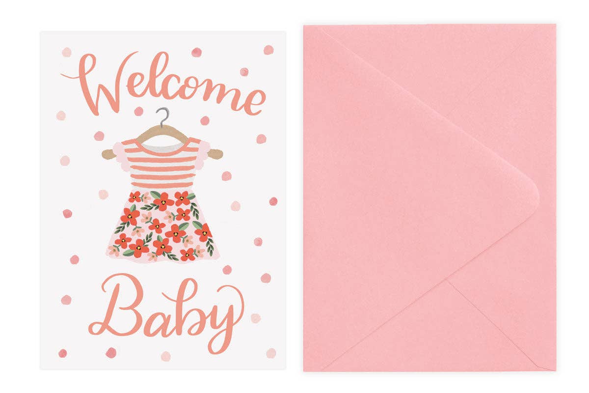 Welcome Baby Card - Pink or Blue