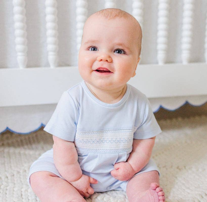 Baby Boy`s Smocked Argyle Shortall