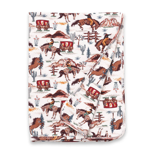 Western Spirit Baby Boy Bamboo Stroller Blanket