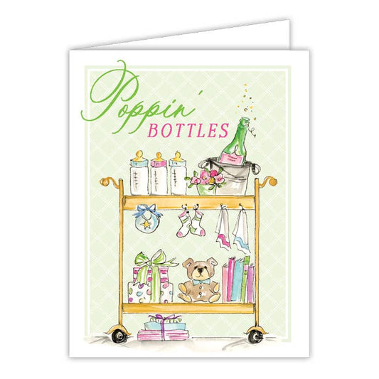Baby Bottle Bar Cart Greeting Card