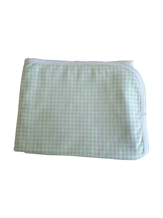 Mint Checks Pima Cotton Baby Blanket