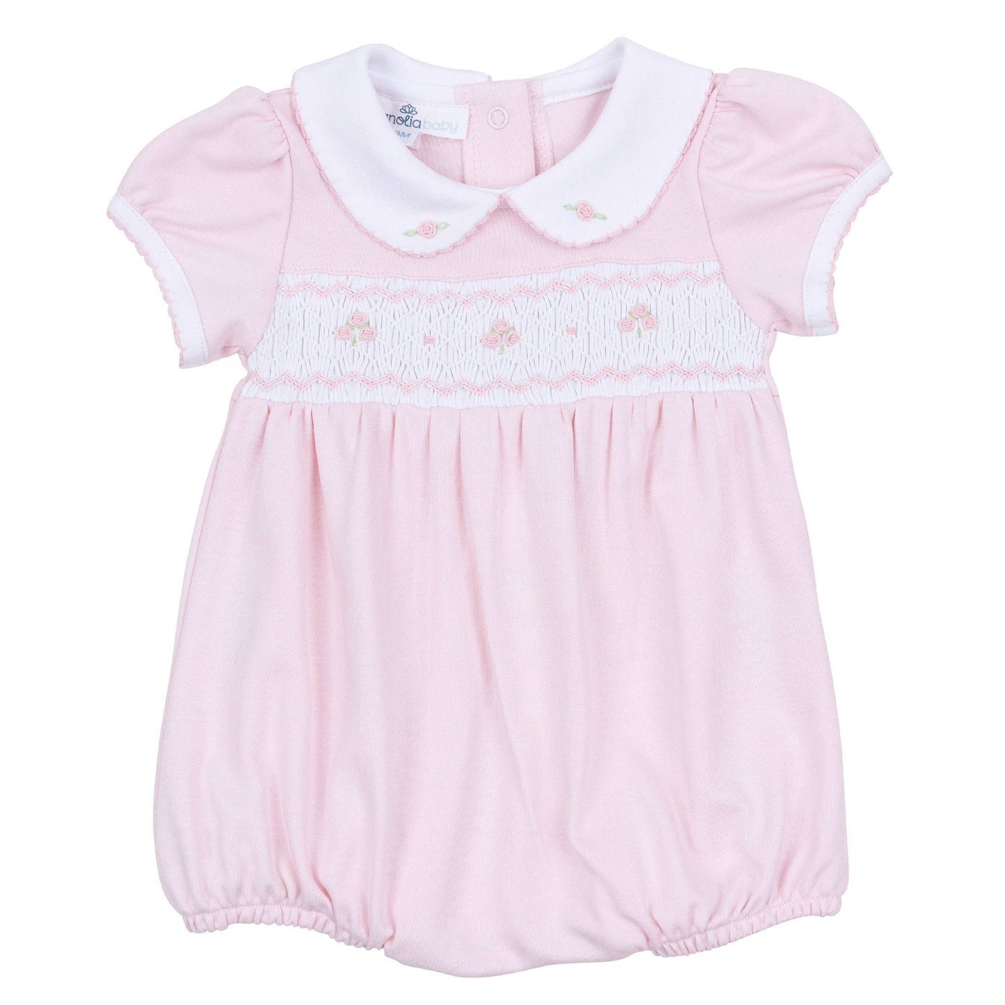 Lillian Smocked Bubble - Pink