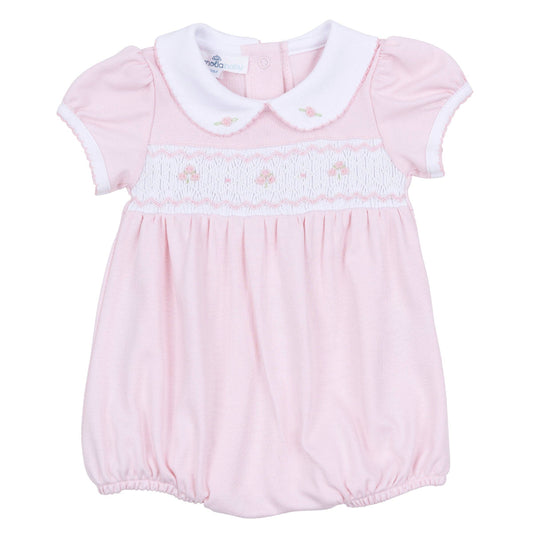Lillian Smocked Bubble - Pink
