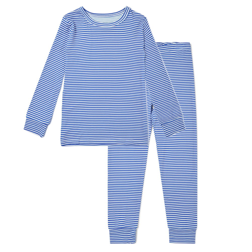 Cobalt Stripe Bamboo Toddler Pajama Set