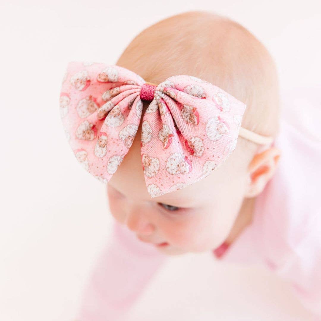 Sweet Wink Retro Santa Tulle Bow Headband