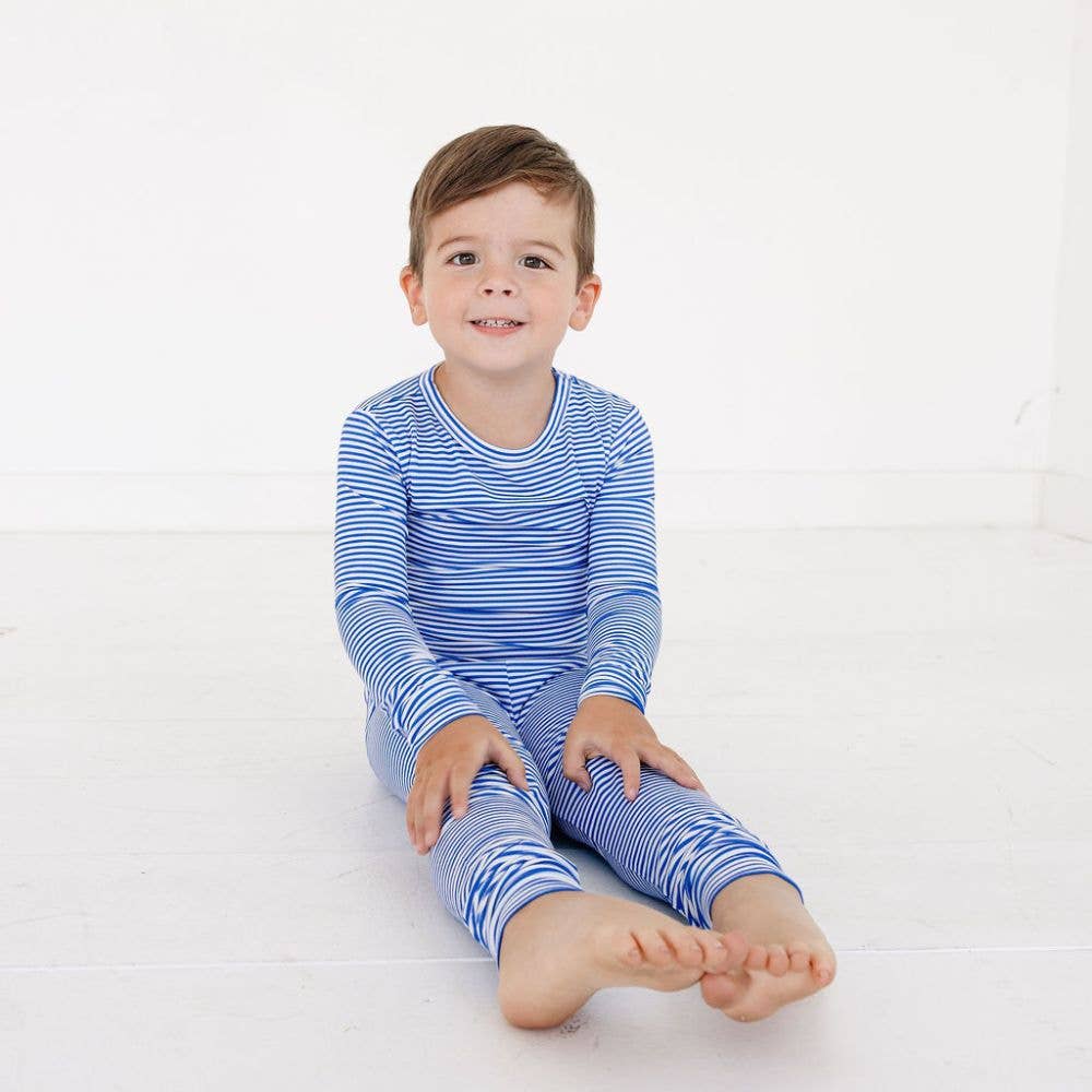 Cobalt Stripe Bamboo Toddler Pajama Set