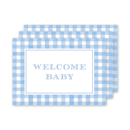 Cavalier Garden Gingham Blue Milestone Cards