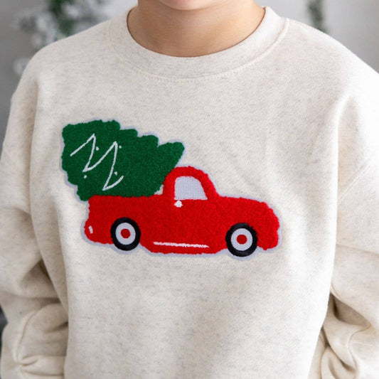 Sweet Wink Christmas Truck Patch Sweatshirt