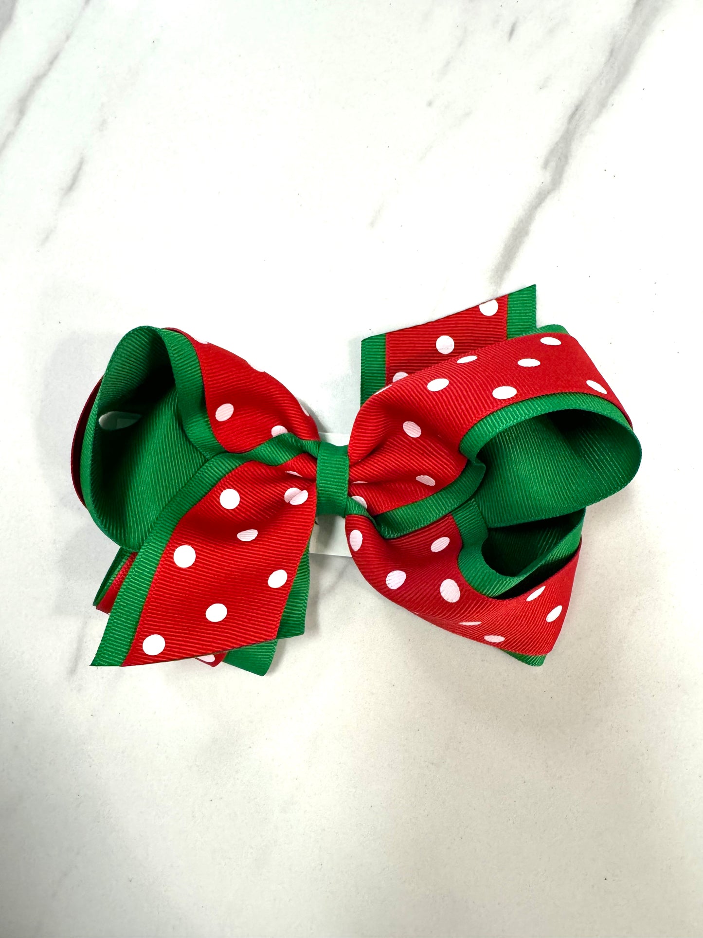 King Green and Red Polka Dot Bow