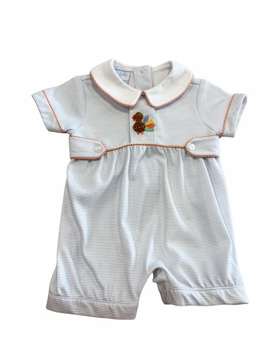 Light Blue Stripe Turkey Short Bubble