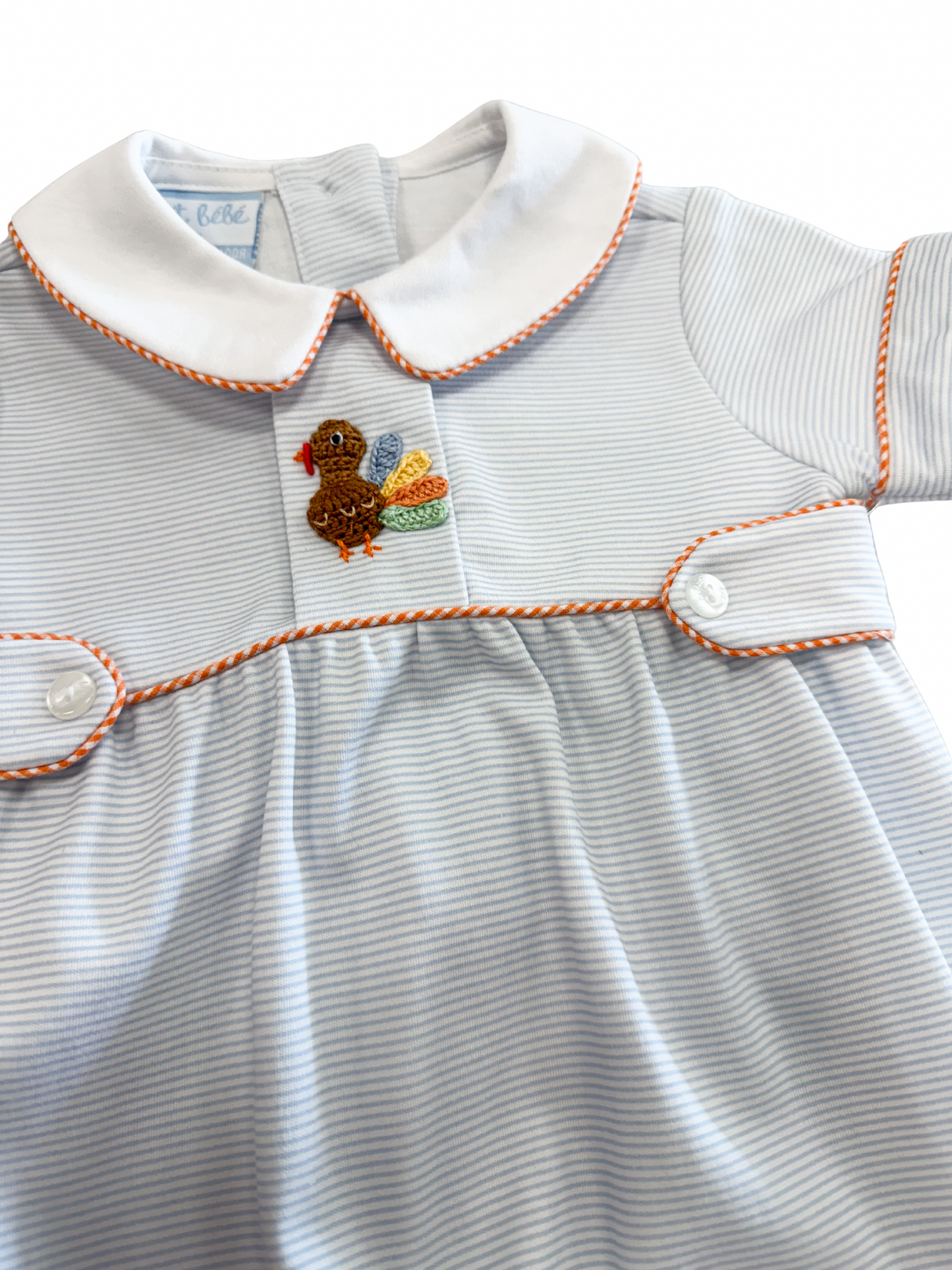Light Blue Stripe Turkey Short Bubble