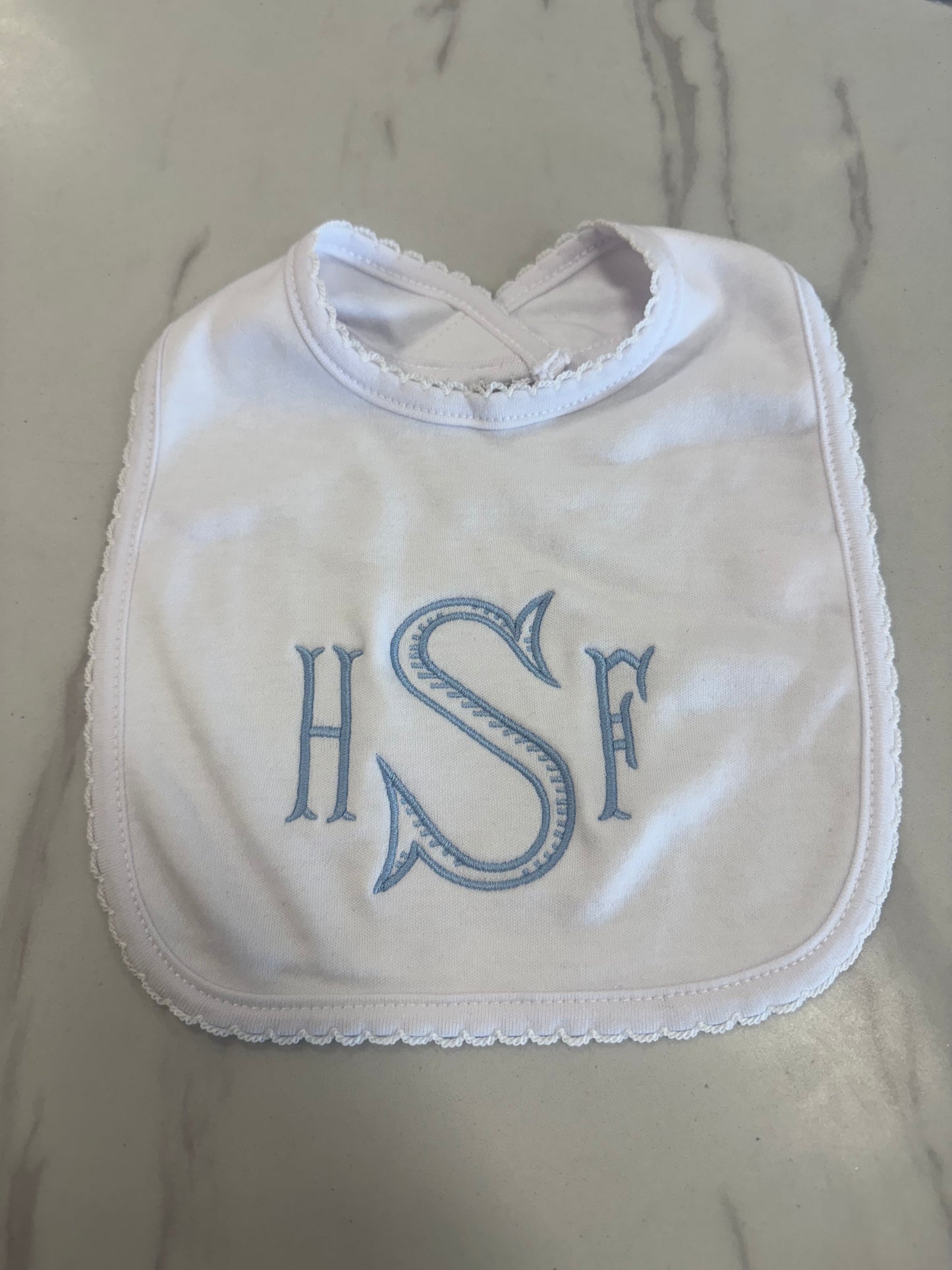 Boys Embroidered Bib/Burp Cloth Set