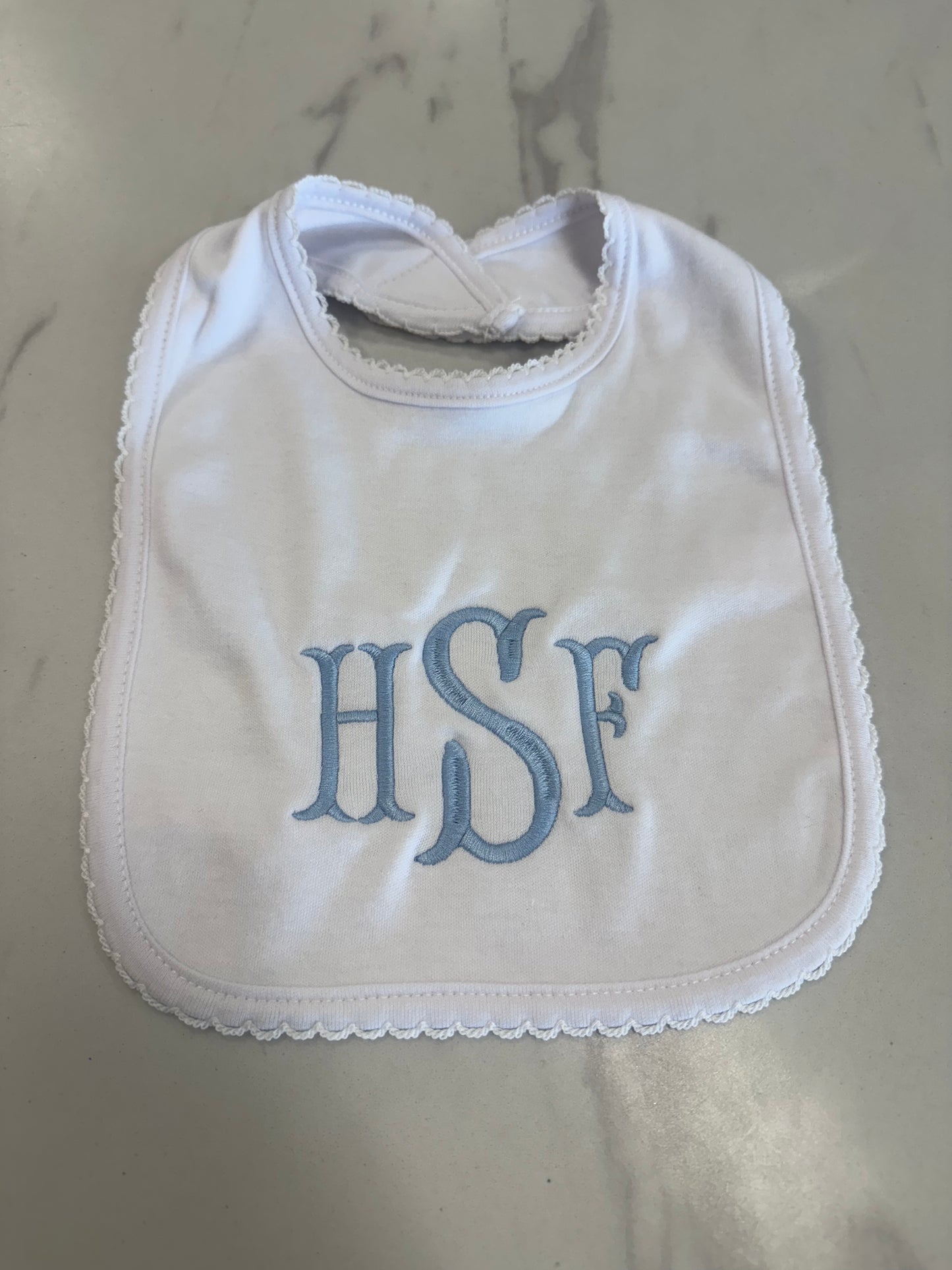 Boys Embroidered Bib/Burp Cloth Set