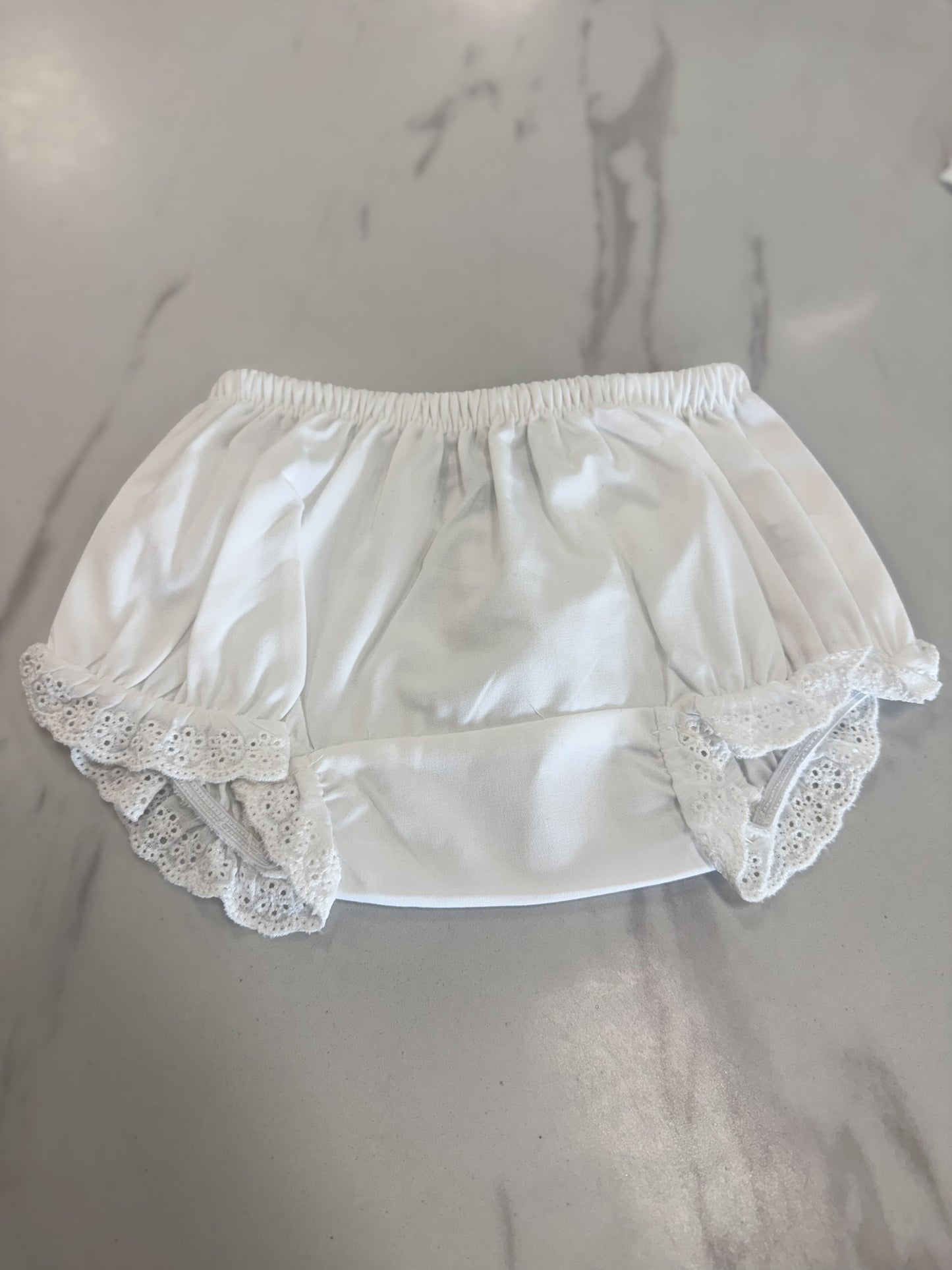 White Eyelet Lace Trim Bloomer
