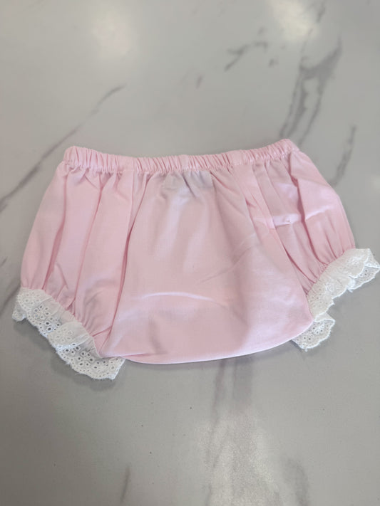 White Eyelet Lace Trim Bloomer