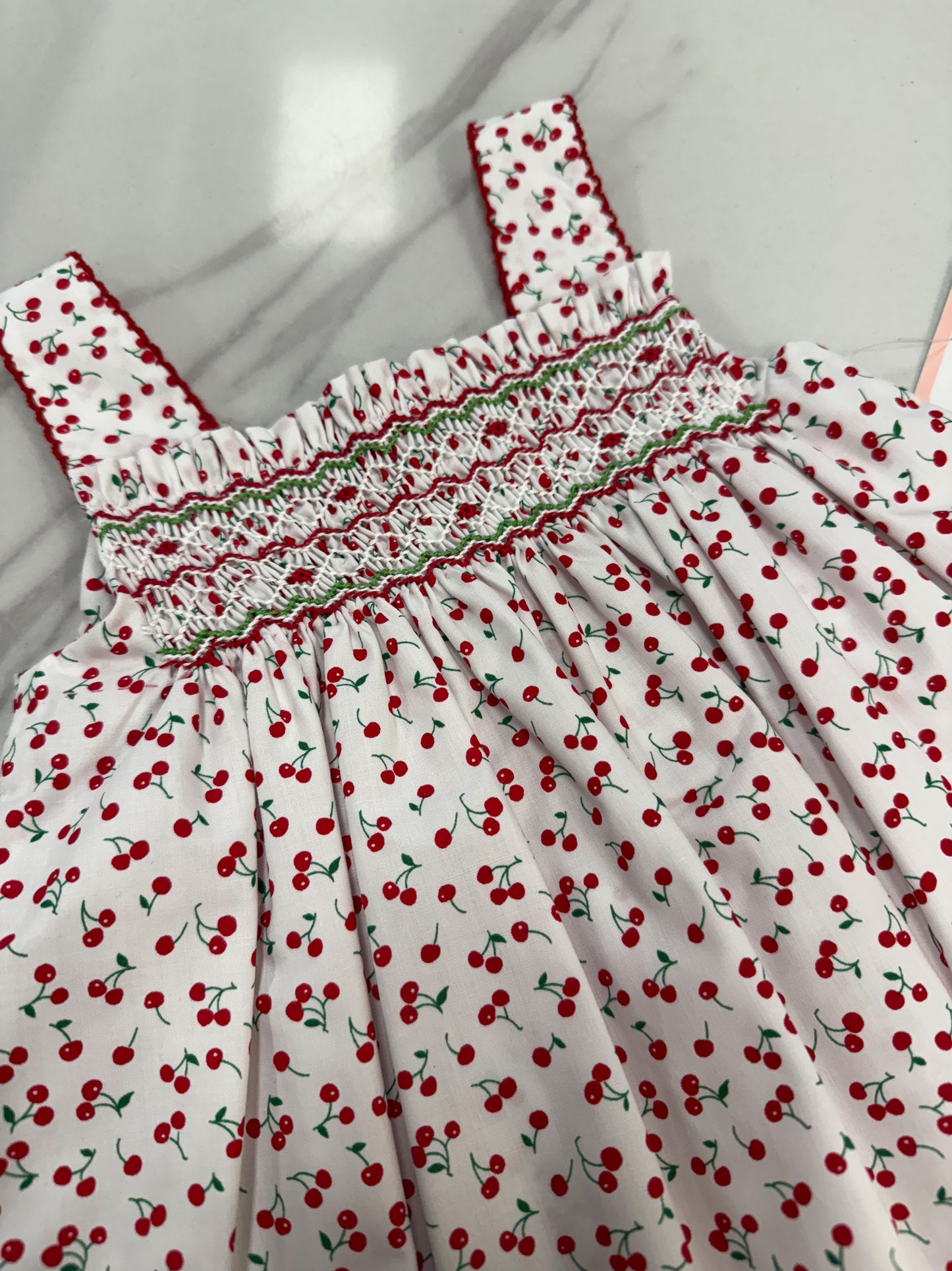 Smocked Cherry Print Sundress