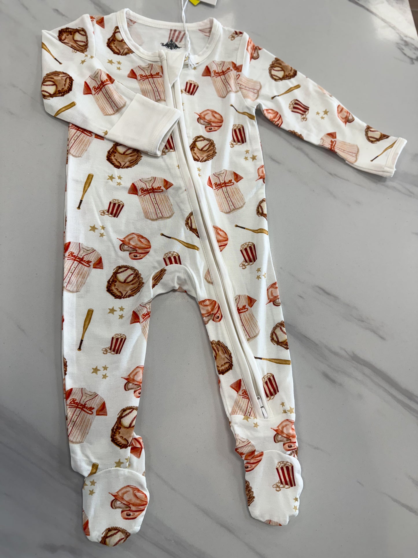 Baseball Zipper Sleep Romper