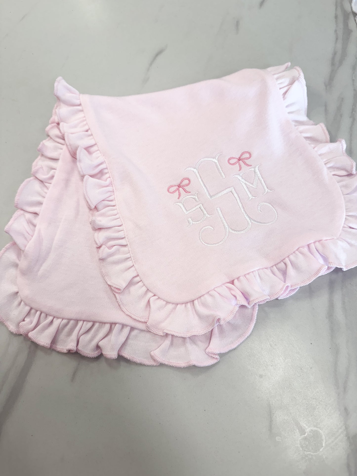 Girls Embroidered Bib/Burp Cloth Set