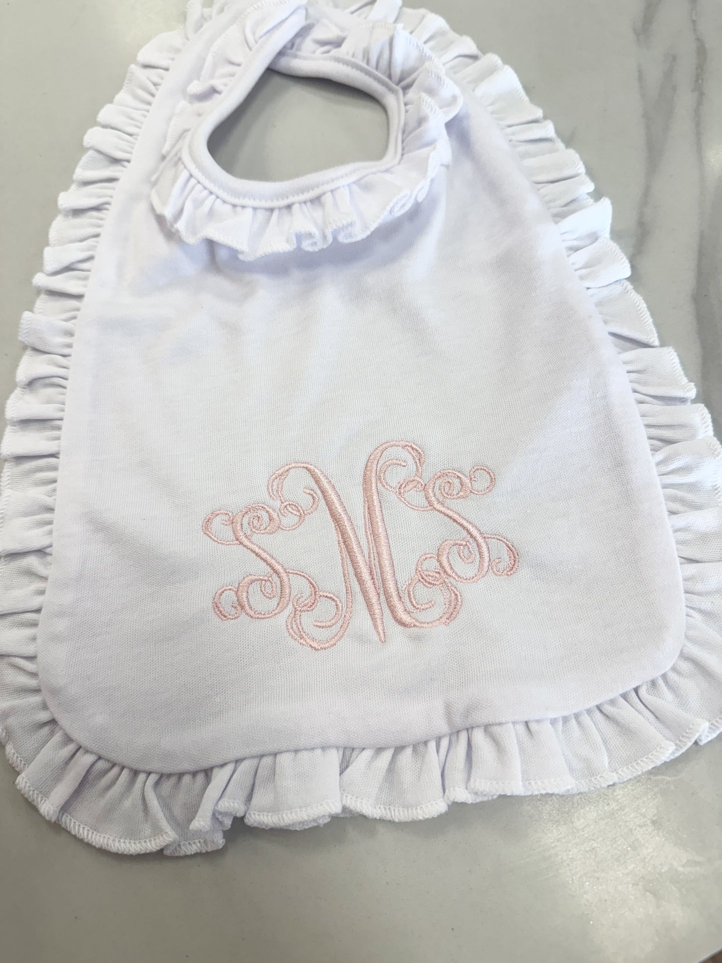 Girls Embroidered Bib/Burp Cloth Set