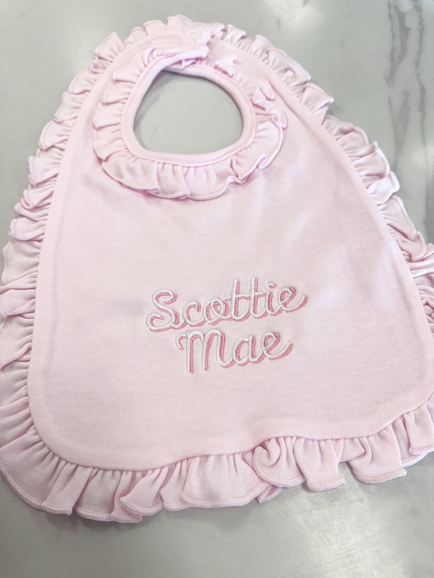 Girls Embroidered Bib/Burp Cloth Set