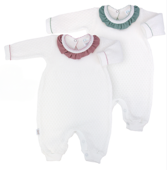 Knit Bamboo Collar Romper - Mauve or Sage