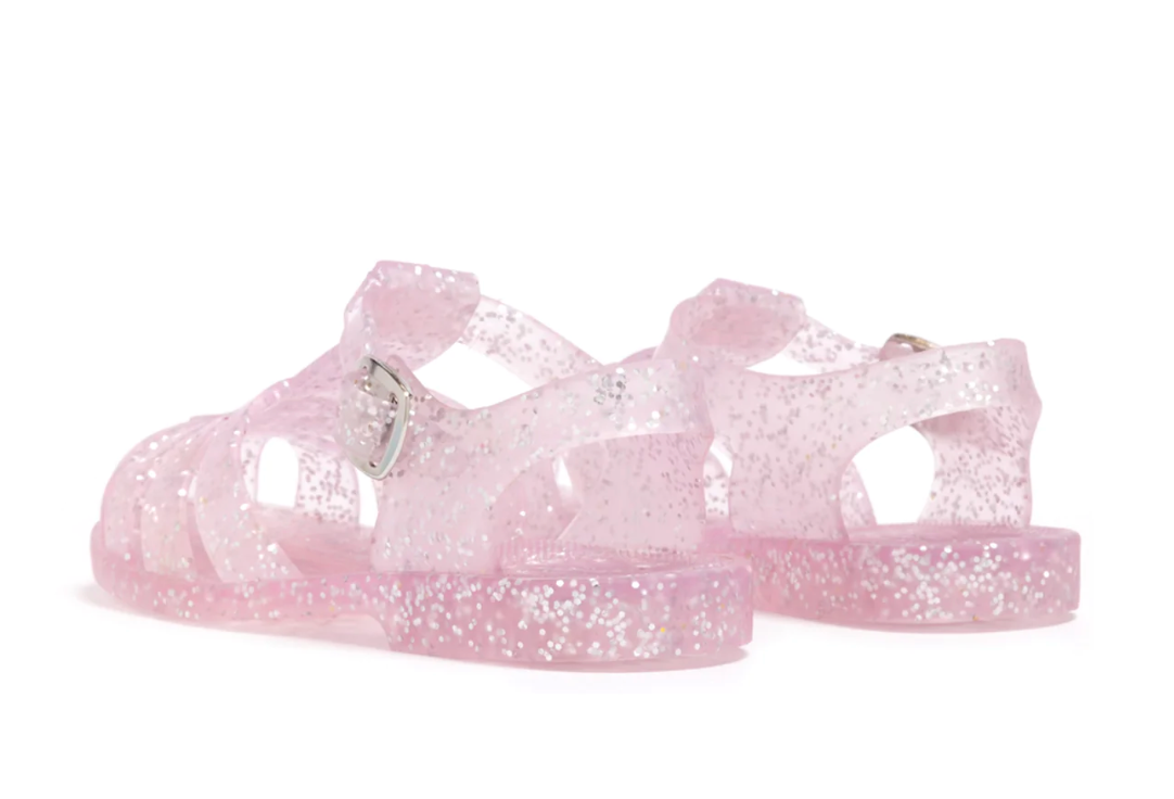 Pink Glitter Jelly Sandals