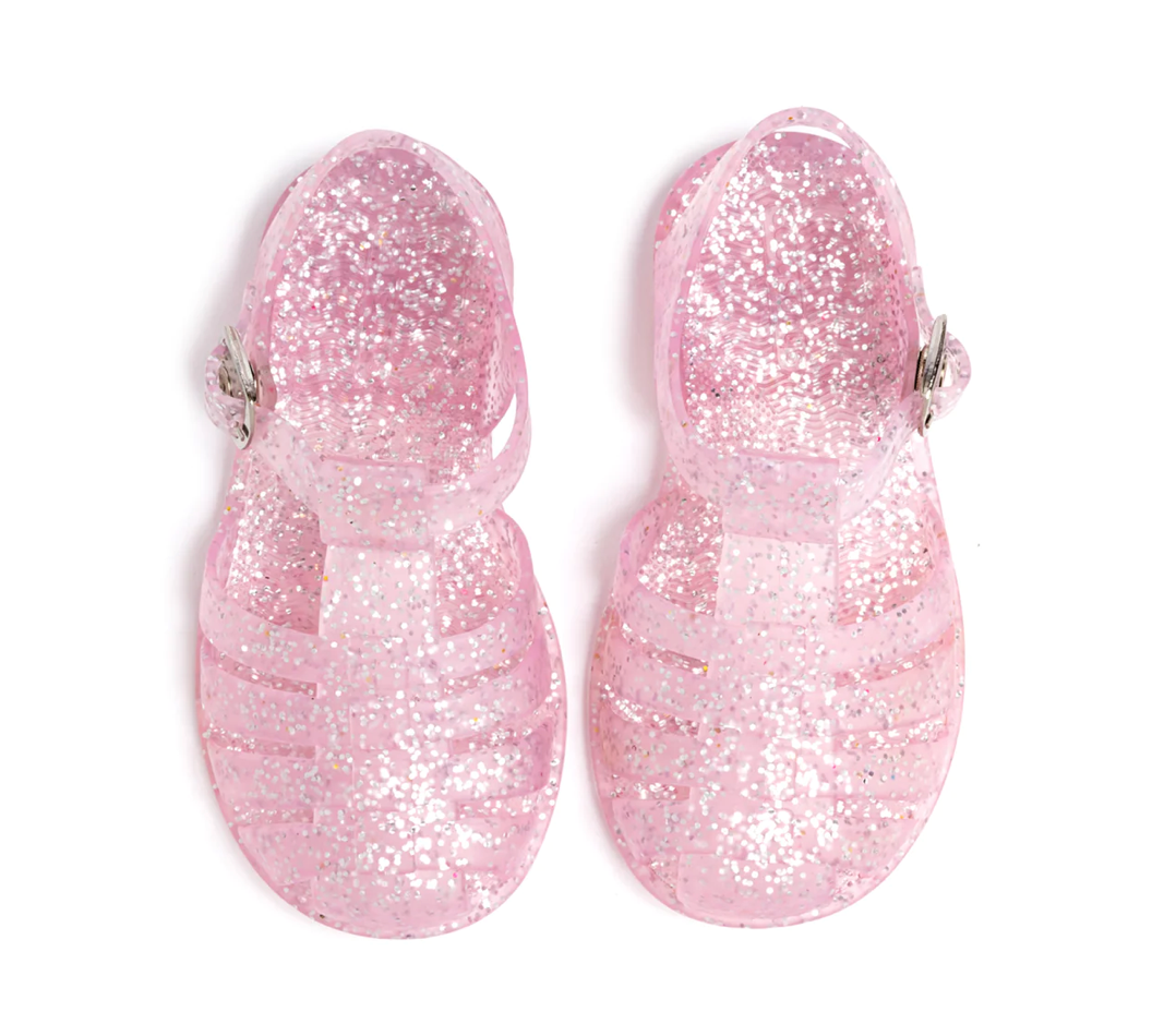 Pink Glitter Jelly Sandals