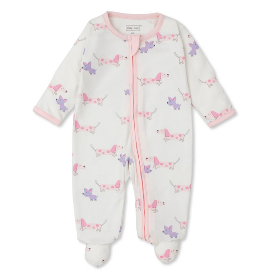 Kissy Kissy Puppy Fun Footie with Zipper - Pink