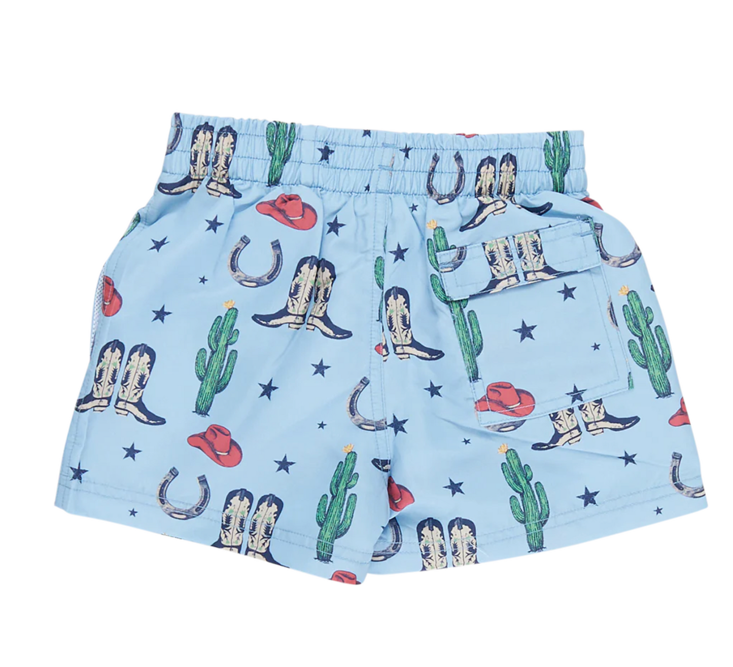 Pink Chicken Boys Tiny Rodeo Swim Trunks