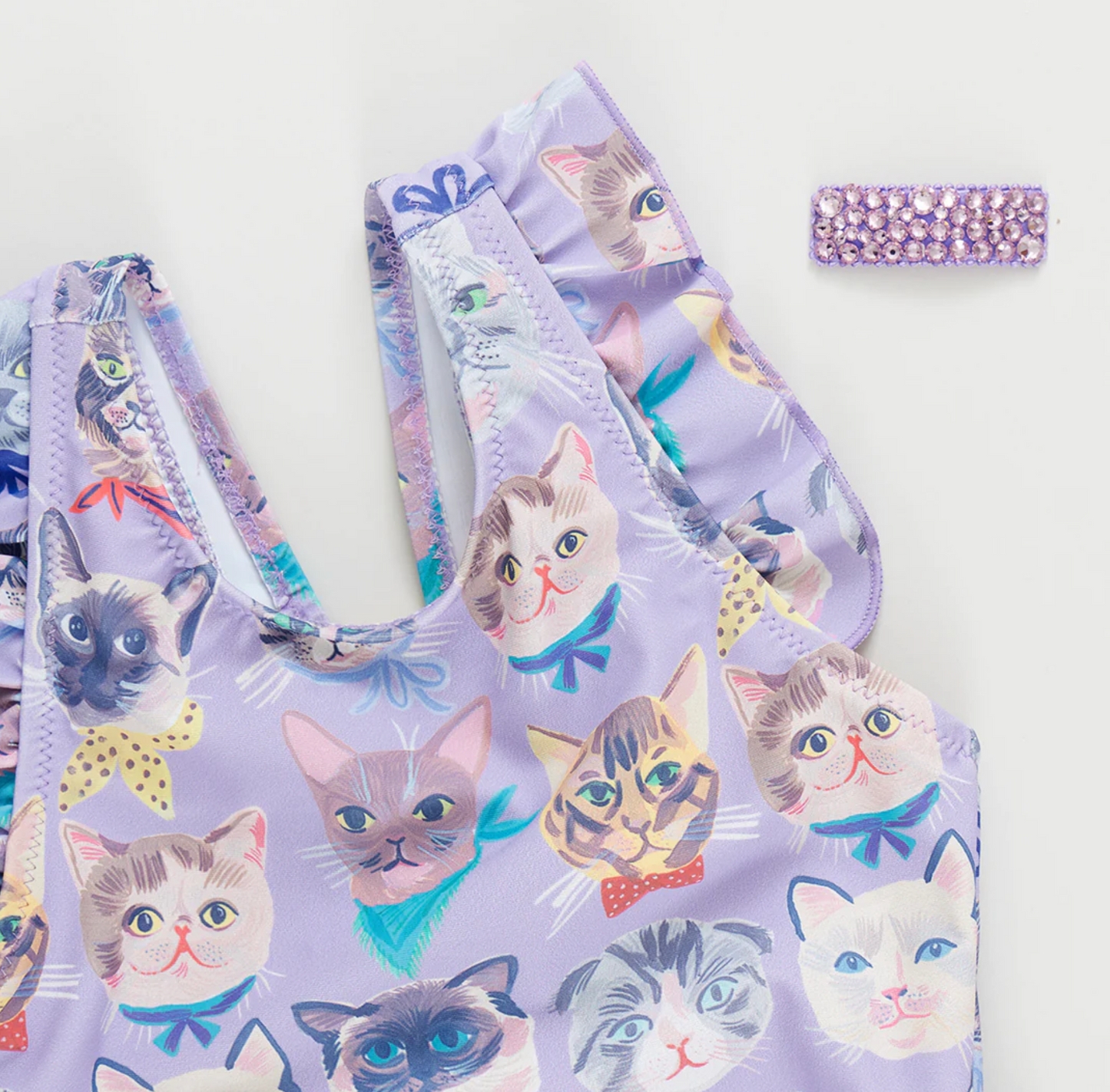 Pink Chicken Lavender Cool Cats Swimsuit