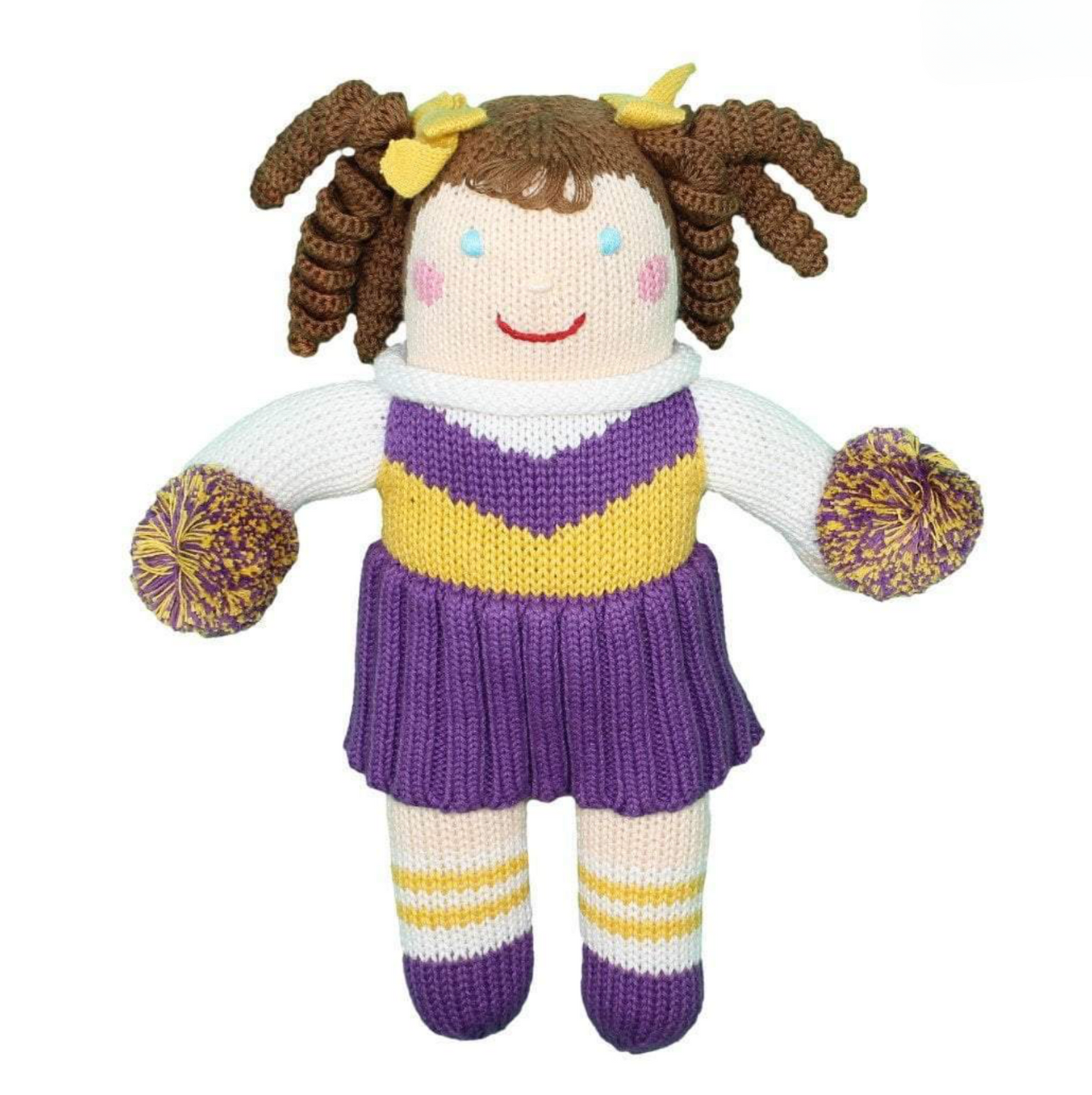 Cheerleader Knit Doll - Purple & Gold