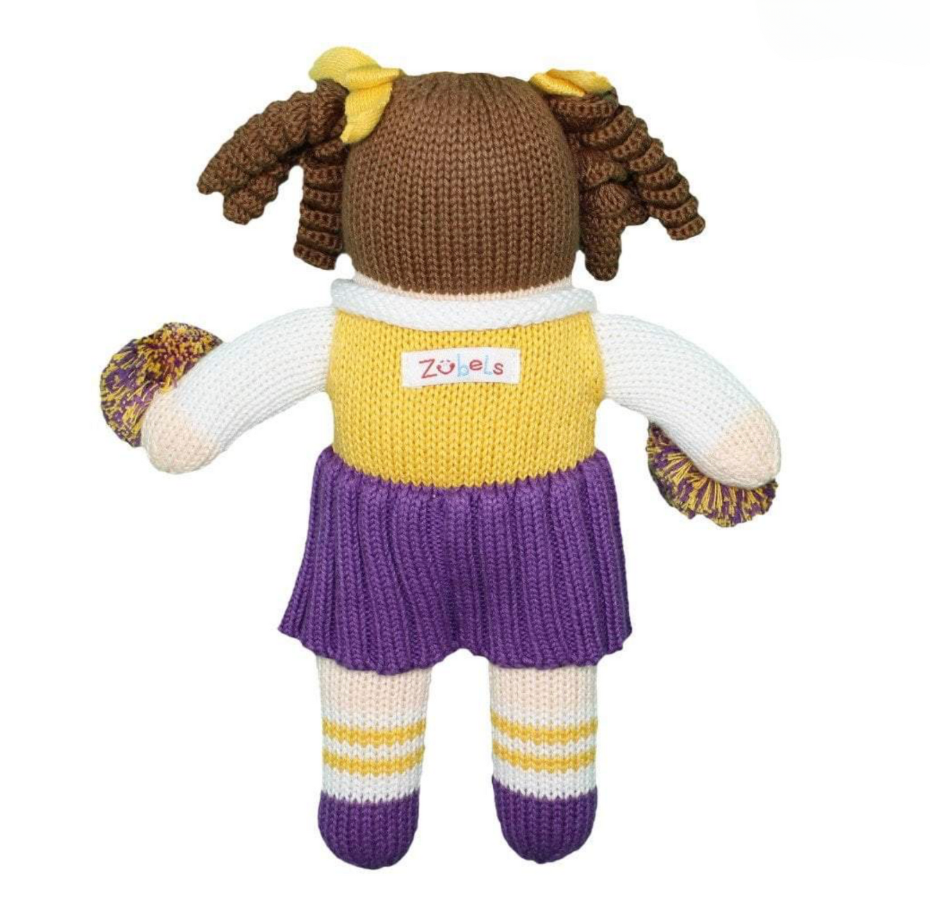 Cheerleader Knit Doll - Purple & Gold