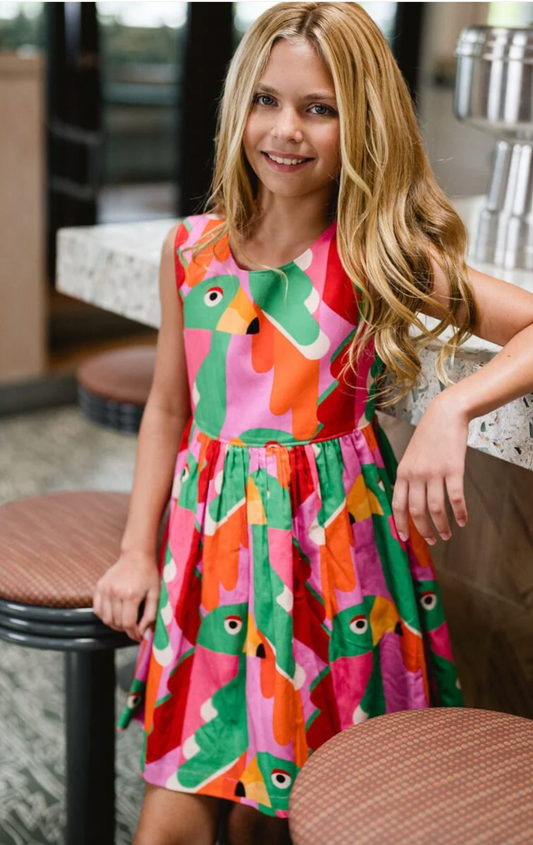 Bright Red Collins Pocket Dress